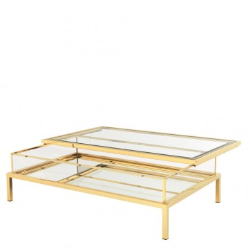 Kávový stolík Harvey rectangular gold finish