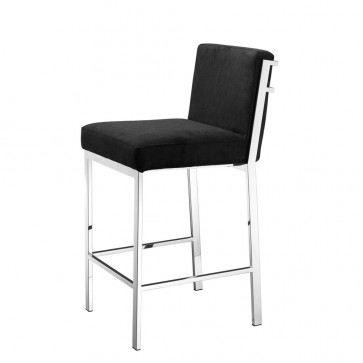 Barová stolička Scott black velvet
