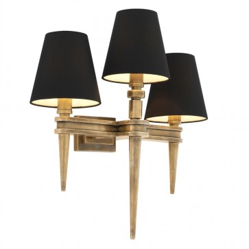 Nástenné svietidlo Waterloo Triple vintage brass finish inc