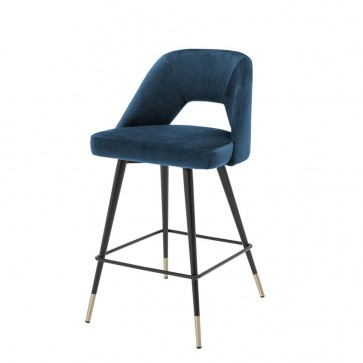 Barová stolička Avorio roche blue velvet