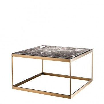 Bočný stolík La Quinta brushed brass finish grey mar