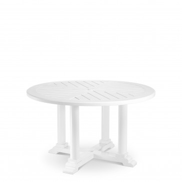 Jedálenský stôl Bell Rive biely, priemer 130 cm