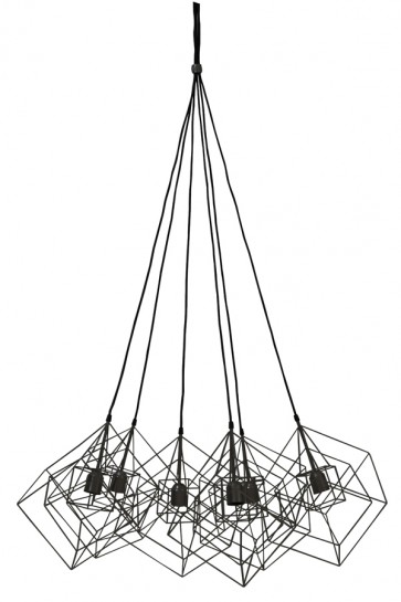 Visiace svietidlo 6L 25x25x26 cm KUBINKA matt black