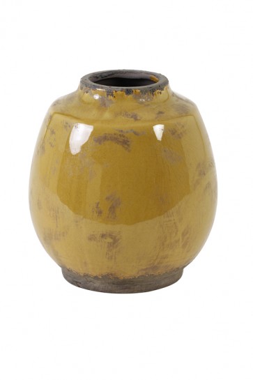 Váza dekoračná Ø16,5x17,5 cm SINABUNG ocher brown