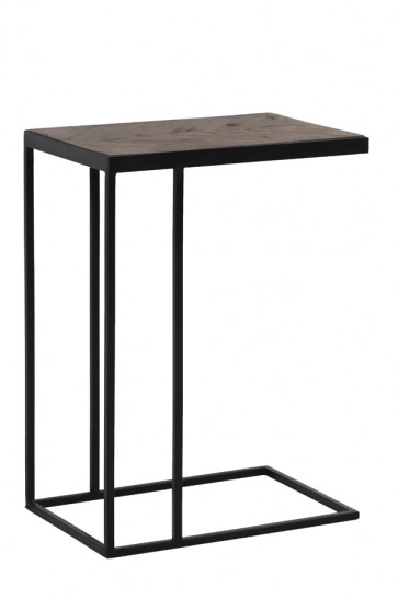 Bočný stolík 45x30x62 cm CHISA wood brown-black