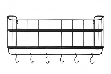 Vešiak 6 hákov 80x16x20 cm VELASCO black