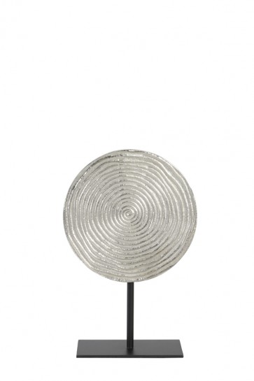 Ornament na podstavci Ø25x38 cm RAWAS raw nickel circle-mat black