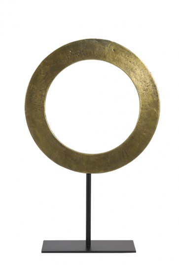 Ornament na podstavci Ø35x56 cm WAIWO raw a. bronze-matt black