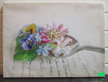 Potlač na plátno kvety, 34x46 cm