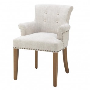 Jedálenská stolička Key Largo with arm off-white linen
