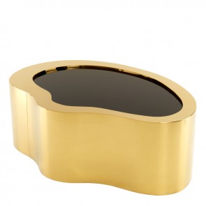 Kávový stolík Gibbons gold finish black glass