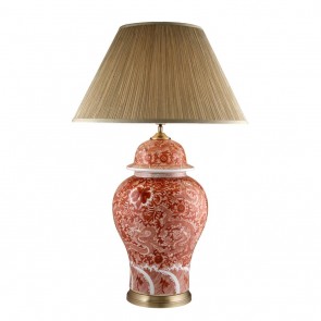 Stolné svietidlo Palmarito red porcelain incl Tienidlo