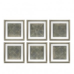 Obraz EC232 Geometric BlueObraz set of 6