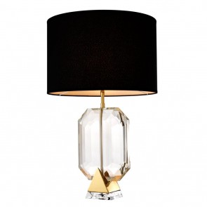 Stolné svietidlo Emerald gold finish incl black Tienidlo