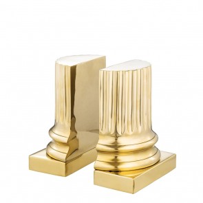 Zarážka do knižnice Pillar polished brass set of 2