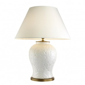 Stolné svietidlo Cyprus white ceramic incl Tienidlo