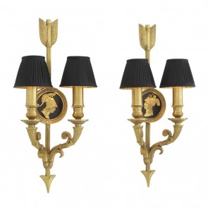 Nástenné svietidlo Tiberius set of 2 antique gold finish