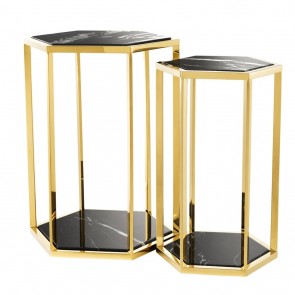 Bočný stolík Taro gold finish set of 2