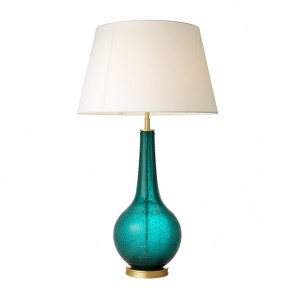 Stolné svietidlo Massaro turquoise matte brass finish