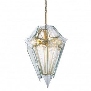 Luster Shard satin gold finish clear glass