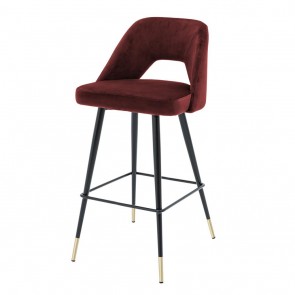 Barová stolička Avorio roche bordeaux red velvet