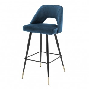 Barová stolička Avorio roche blue velvet