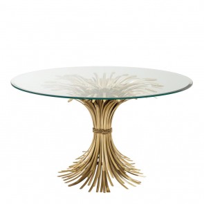 Okrúhly stôl Bonheur ø 130 cm antique gold finish