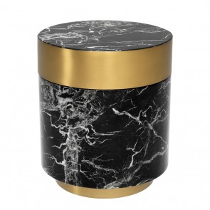 Bočný stolík Caron faux black marble brass finish