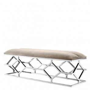 Lavička Trellis polished ss pebble grey
