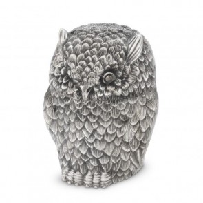 Box Owl antik strieborná