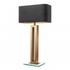 Stolné svietidlo Cadogan antique brass finish incl Tienidlo