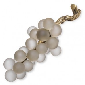 Dekorácia French Grapes biela vintage mosadz