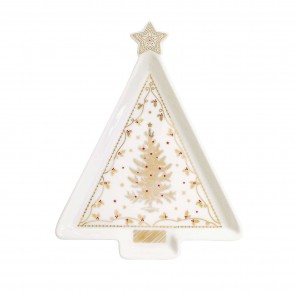 Vianočný servírovací podnos v tvare stromčeka Xmas Lights, rozmer 26x21 cm