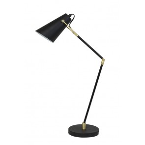 Stolná lampa 76,5x18x89,5cm BORRE black+matt gold/shiny white
