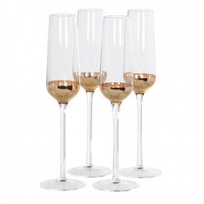 Set 4 medených pohárov na šampanské