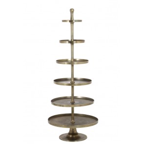 Etažér 6 posch. Ø80x200 cm HOKKSUND antique bronze