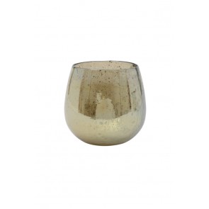 Váza Ø18,5x17,5 cm WADI glass stone finish amber