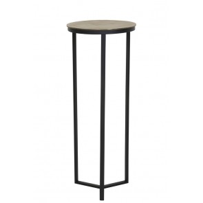 Bočný stolík stĺp Ø40x100cm RETIRO black+ant. bronze