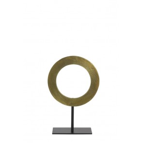 Ornament na podstavci Ø25x38 cm WAIWO raw a. bronze-matt black