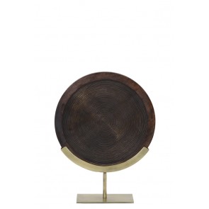 Ornament na podstavci 35x12x47 cm KAMUDI wood brown-antique bronz