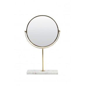 Zrkadlo on base 24x9x40,5 cm RIESCO marble white-gold