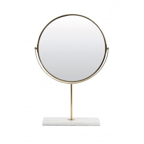 Zrkadlo on base 33x12,5x48 cm RIESCO marble white-gold