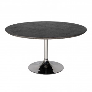 Jedálenský stôl čierna, okrúhly Ø140 silver