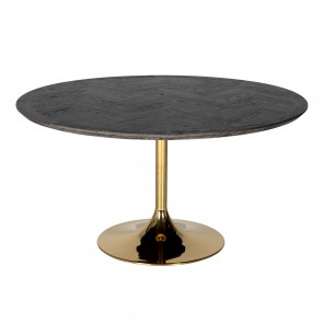 Jedálenský stôl čierna okrúhly Ø140 zlatá