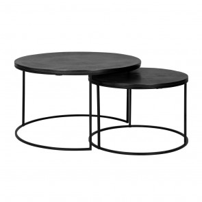 Kávový stolík Bolder set 2 ks, čierny hliník