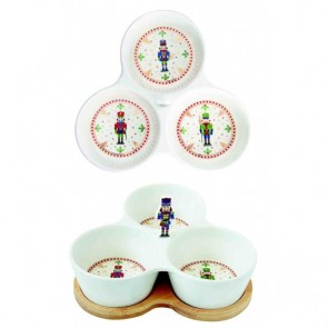 Vianočný servírovací set Nutcracker, priemer 21 cm