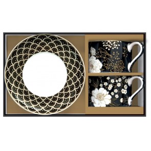 Set pre 2 osoby - porcelánový hrnček s tanierikom, 240ml, Coffee Mania Art Flowers