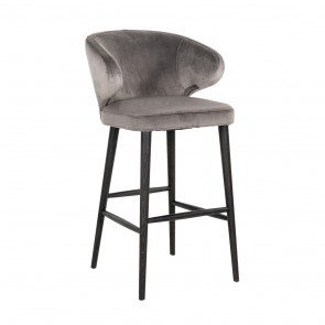 Barová stolička Indigo šedý zamat